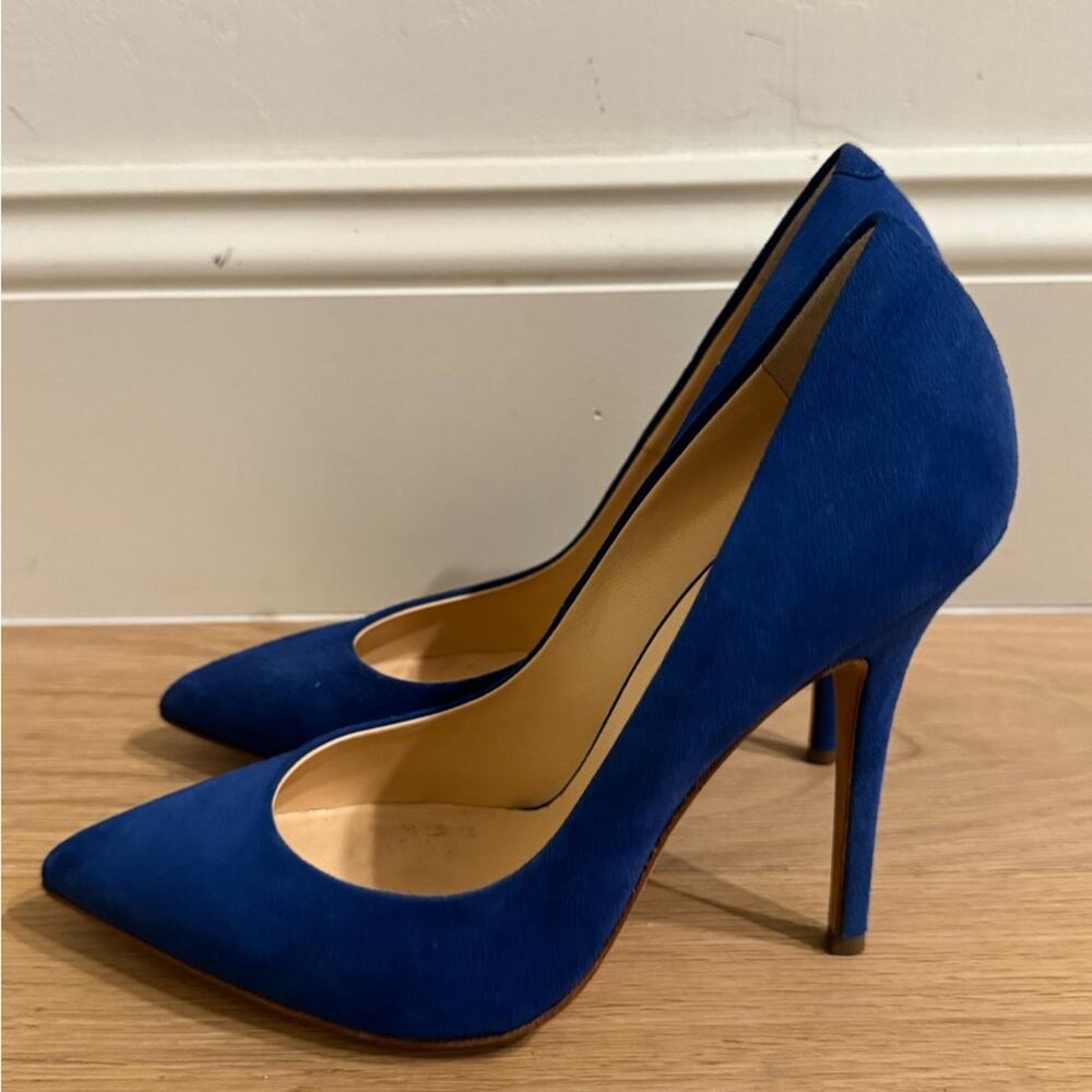 Giuseppe Zanotti Blue Suede Pointed Toe Pumps EU 39 - Picture 2 of 6